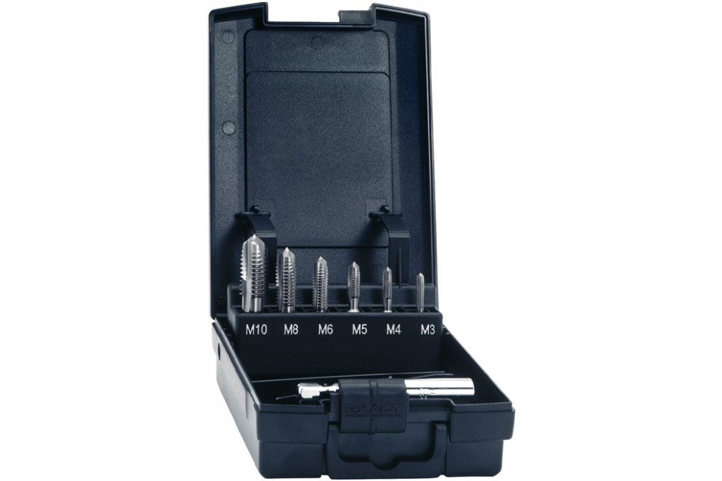 Gewindebohrerbitsatz DIN 3126 M3 M10 7 tlg.HSSG Ku. Box EXACT Gewindebohrerbitsatz DIN 3126 M3 M10 7 tlg.HSSG Ku. Box EXACT