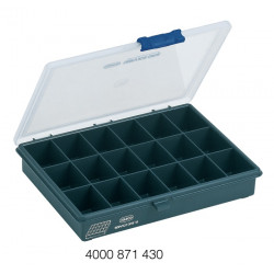Sortimentskasten B240xT195xH43mm 18 Fächer transp.dunkelblau RAACO Sortimentskasten B240xT195xH43mm 18 Fächer transp.dunkelblau RAACO