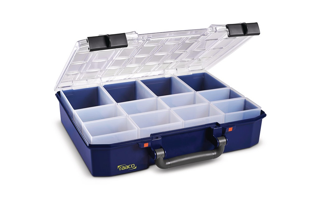 Sortimentskasten CarryLite 80 4x8 12 B337xT278xH80mm 12 Fächer blau RAACO Sortimentskasten CarryLite 80 4x8 12 B337xT278xH80mm 12 Fächer blau RAACO