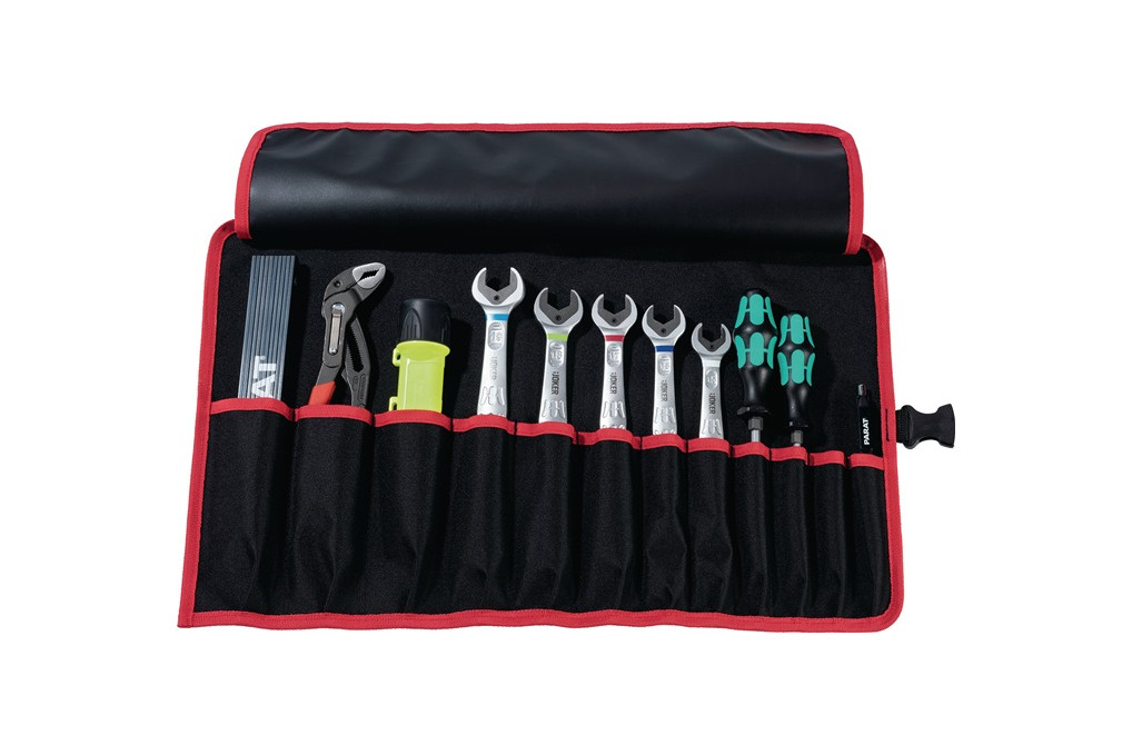 Werkzeugrolltasche 12 Fächer B540xH330mm Nyl.schwarz rot PARAT