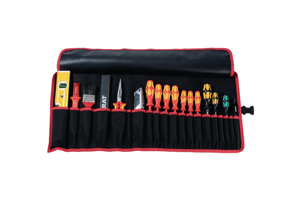 Werkzeugrolltasche 20 Fächer B740xH330mm Nyl.schwarz rot PARAT Werkzeugrolltasche 20 Fächer B740xH330mm Nyl.schwarz rot PARAT