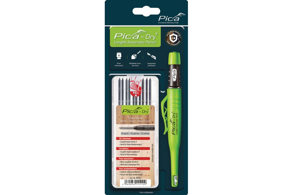Bau  Tieflochmarker Pica Dry Farbe graphit  Minenset 4000 871 360 PICA