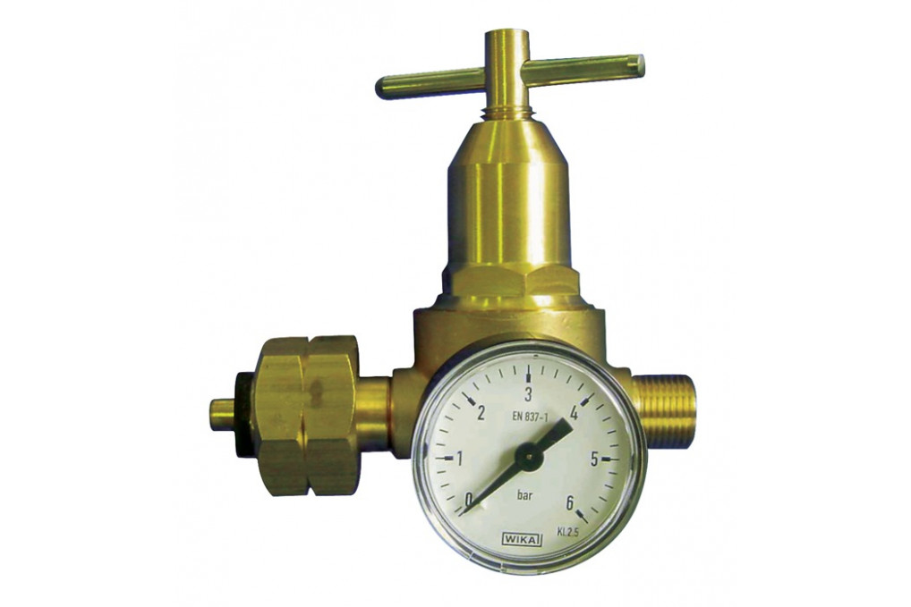 Propankleindruckregler m.Manometer 0,5 6bar 18 kg hW 21,8x1 14Zoll LH KAYSER