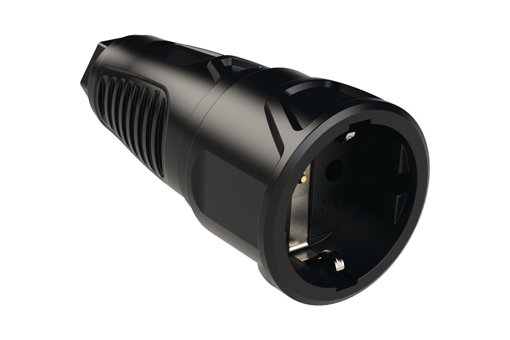 Schutzkontaktkupplung 10  16 A 250 V schwarz IP20 VG JÄGER DIREKT