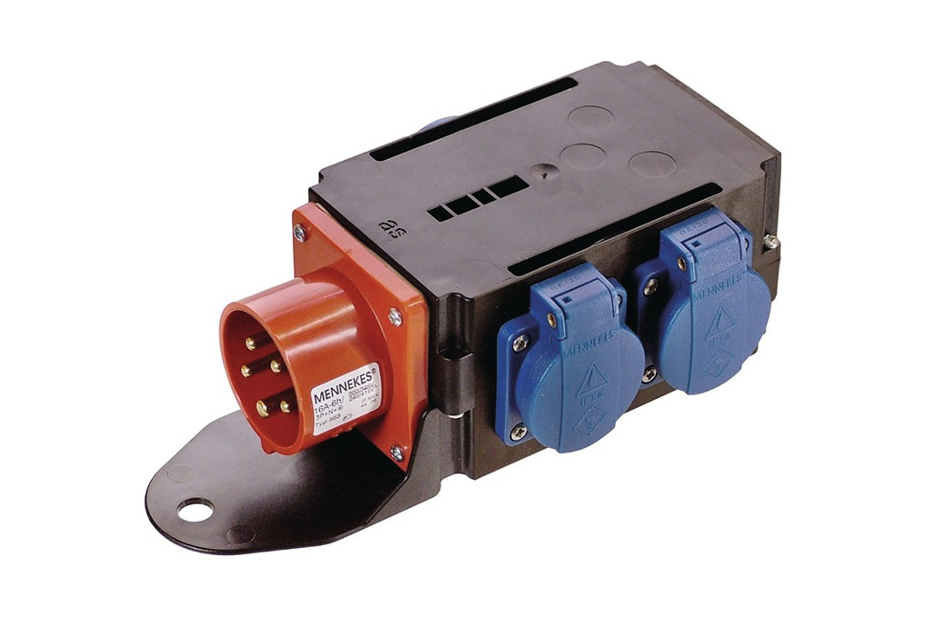 CEE Adapter MIXO SAAR 1xCEE Stecker 400V,16 A,5 polig IP44 AS SCHWABE