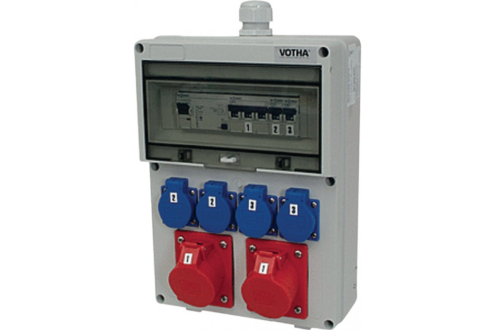 Kunststoffwandverteiler Verschraubung M32 1xCEE 32 A,1xCEE 16 A,4x230V Kunststoffwandverteiler Verschraubung M32 1xCEE 32 A,1xCEE 16 A,4x230V