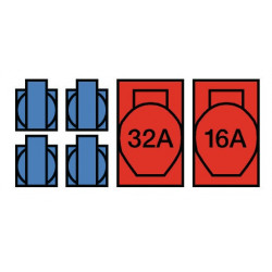 Kunststoffwandverteiler Verschraubung M32 1xCEE 32 A,1xCEE 16 A,4x230V Kunststoffwandverteiler Verschraubung M32 1xCEE 32 A,1xCEE 16 A,4x230V