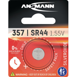 Knopfzelle 1,55 V 133 mAh SR44 11,6x5,4mm 1 St. Bl.ANSMANN Knopfzelle 1,55 V 133 mAh SR44 11,6x5,4mm 1 St. Bl.ANSMANN