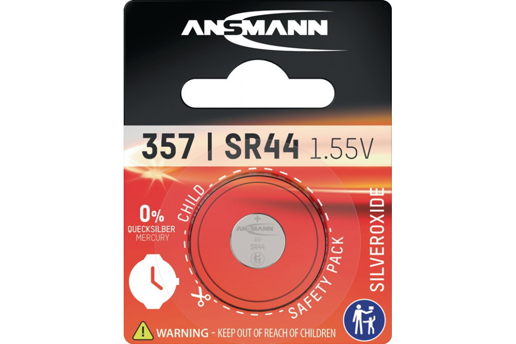 Knopfzelle 1,55 V 133 mAh SR44 11,6x5,4mm 1 St. Bl.ANSMANN Knopfzelle 1,55 V 133 mAh SR44 11,6x5,4mm 1 St. Bl.ANSMANN