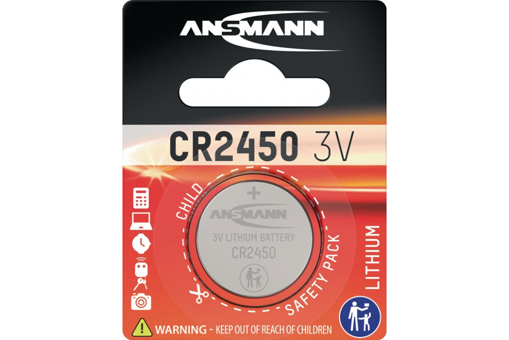 Knopfzelle 3 V 620 mAh CR2450 24,5x5mm 1 St. Bl.ANSMANN Knopfzelle 3 V 620 mAh CR2450 24,5x5mm 1 St. Bl.ANSMANN