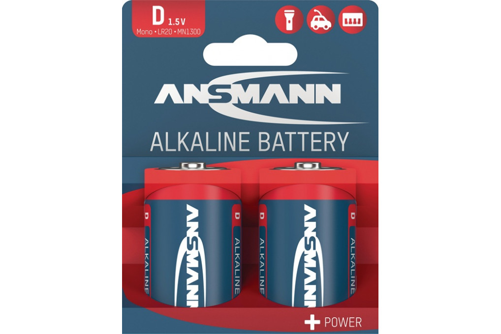 Batterie 1,5 V D AM1 Mono 16000 mAh LR20 4920 2 St. Bl.ANSMANN Batterie 1,5 V D AM1 Mono 16000 mAh LR20 4920 2 St. Bl.ANSMANN