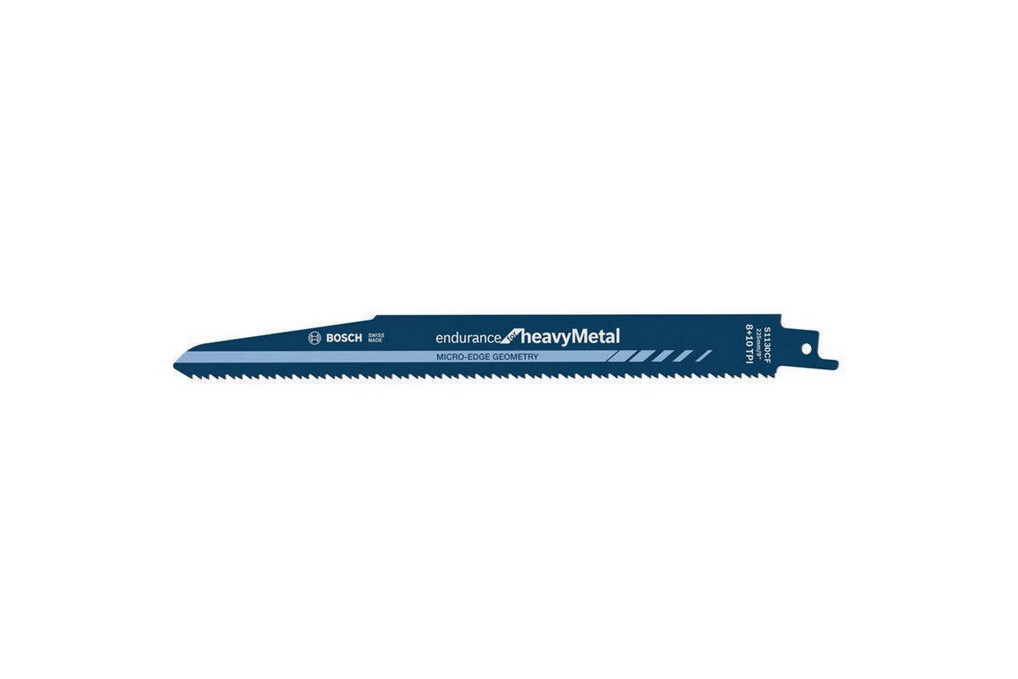 Säbelsägeblatt S 1130 CF L.225mm B.22mm TPI 8 10 2,5 3,2mm 2x2 Geometrie 5er Pk. Säbelsägeblatt S 1130 CF L.225mm B.22mm TPI 8 10 2,5 3,2mm 2x2 Geometrie 5er Pk.