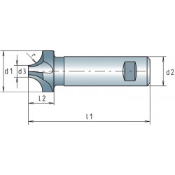 Viertelkreisprofilfräser DIN 6518B TypN R.3mm D.12mm HSS Co Weldon Viertelkreisprofilfräser DIN 6518B TypN R.3mm D.12mm HSS Co Weldon