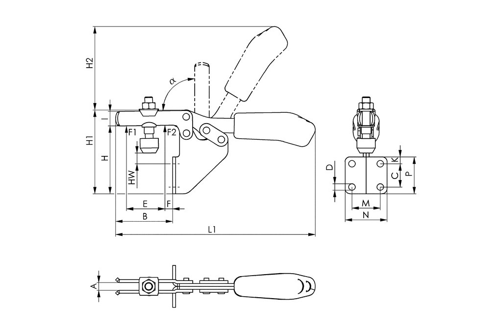 Waagrechtspanner Nr.6833 Gr.2 Winkelfuß AMF Waagrechtspanner Nr.6833 Gr.2 Winkelfuß AMF