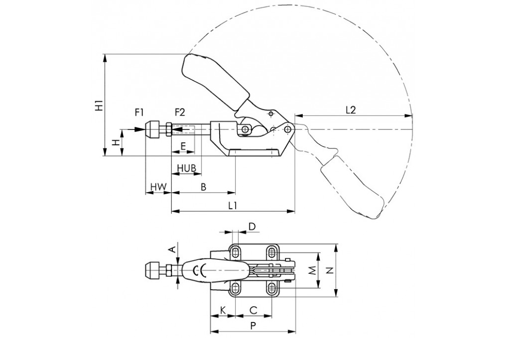 Schubstangenspanner Nr.6842 Gr.3 schwer,Druck Zugspanner AMF Schubstangenspanner Nr.6842 Gr.3 schwer,Druck Zugspanner AMF