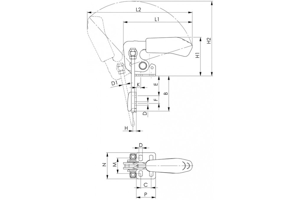 Verschlussspanner Nr.6848V Gr.3 vertikal AMF Verschlussspanner Nr.6848V Gr.3 vertikal AMF