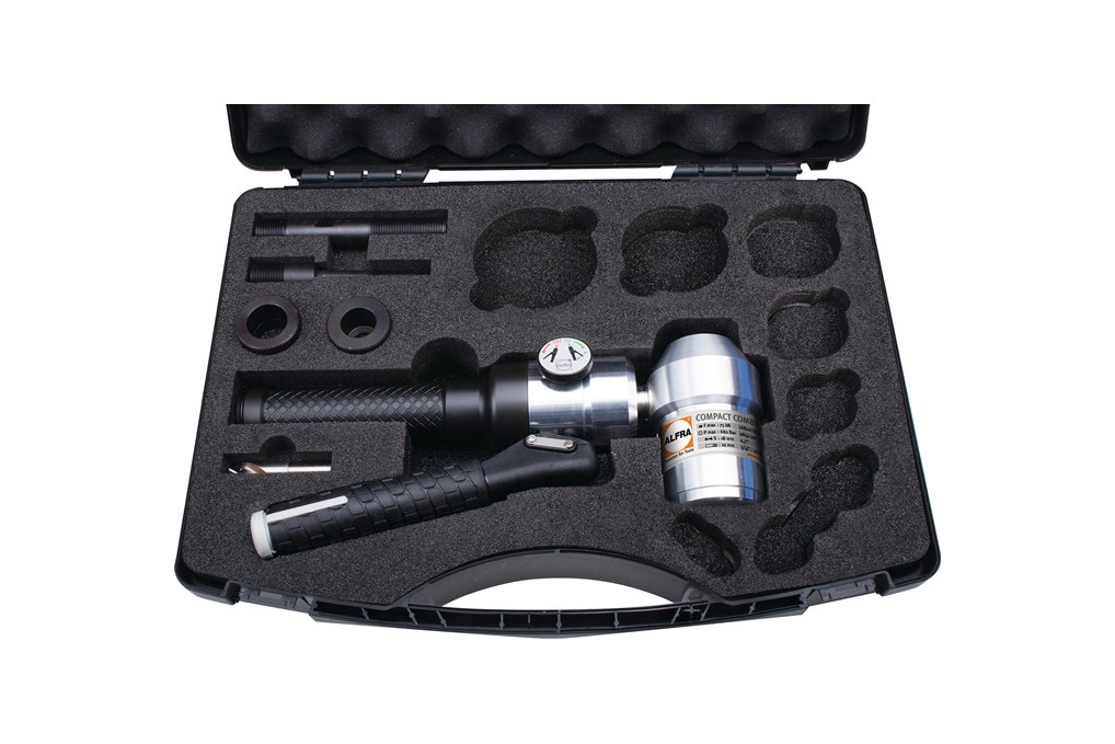 Handhydraulikstanze COMPACTCOMBI® 90 Grad 75 kN 680bar ALFRA Handhydraulikstanze COMPACTCOMBI® 90 Grad 75 kN 680bar ALFRA