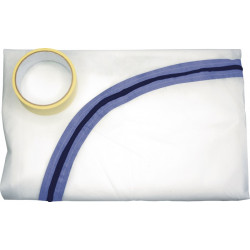 Staubschutztür 1 Tuch 1 Rl.Klebeband Tuch 2,2x1,1 m Band 7 mx25mm FRIESS Staubschutztür 1 Tuch 1 Rl.Klebeband Tuch 2,2x1,1 m Band 7 mx25mm FRIESS