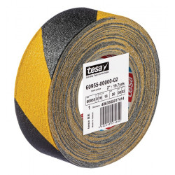 Antirutschklebeband extrem flex.60955 schwarz gelb L.18 m,B.50mm TESA Antirutschklebeband extrem flex.60955 schwarz gelb L.18 m,B.50mm TESA