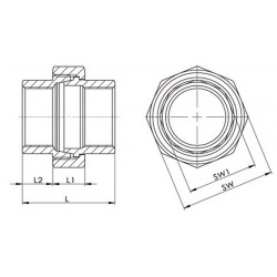 Verschraubung I I fl.NPS 1 2 Zoll L 38mm L1 14mm L2 12mm SPRINGER Verschraubung I I fl.NPS 1 2 Zoll L 38mm L1 14mm L2 12mm SPRINGER
