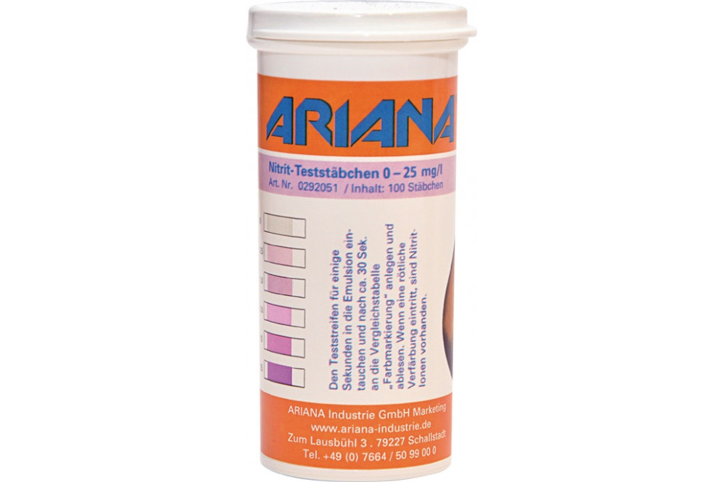 Messstäbchen TRGS 611 Nitrit Gehalt 0 25 mg l 100 St.Dose ARIANA Messstäbchen TRGS 611 Nitrit Gehalt 0 25 mg l 100 St.Dose ARIANA