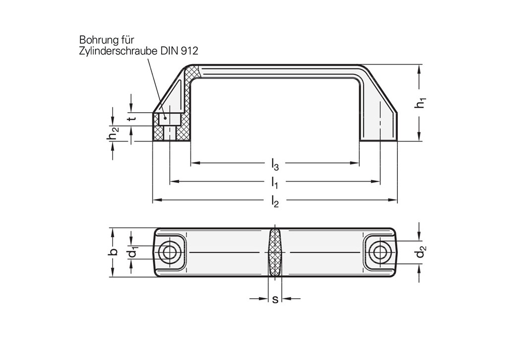 Bügelgriff GN 528 l1 179 ±1mm d1 8,5mm GANTER Bügelgriff GN 528 l1 179 ±1mm d1 8,5mm GANTER