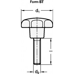 Sterngriff GN 6336.4 Sterngriffschraube Ku.d1 40mm d2 M 8mm l30mm GANTER Sterngriff GN 6336.4 Sterngriffschraube Ku.d1 40mm d2 M 8mm l30mm GANTER