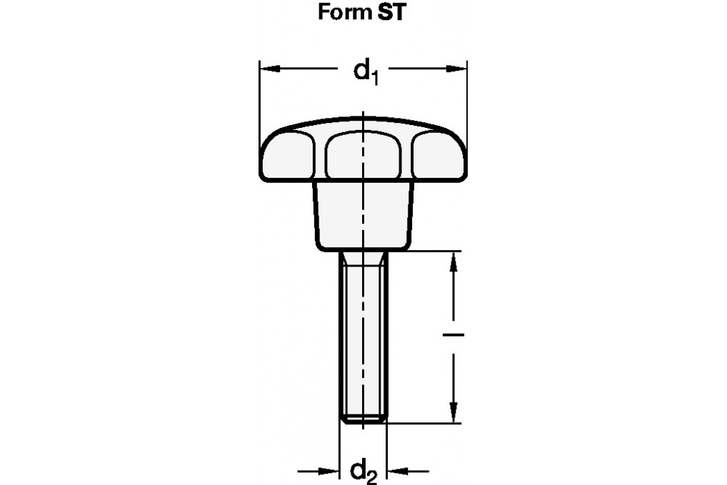 Sterngriff GN 6336.4 Sterngriffschraube Ku.d1 40mm d2 M 8mm l30mm GANTER Sterngriff GN 6336.4 Sterngriffschraube Ku.d1 40mm d2 M 8mm l30mm GANTER