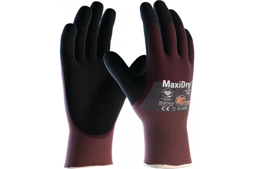 Handschuhe MaxiDry® 56 425 Gr.9 violett schwarz EN 388 PSA II ATG Handschuhe MaxiDry® 56 425 Gr.9 violett schwarz EN 388 PSA II ATG