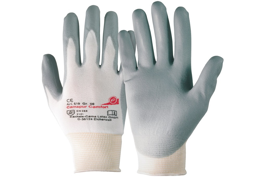 Handschuhe Camapur Comfort 619 Gr.11 weiß grau Polyamid mitPUR EN 388 Kat.II Handschuhe Camapur Comfort 619 Gr.11 weiß grau Polyamid mitPUR EN 388 Kat.II