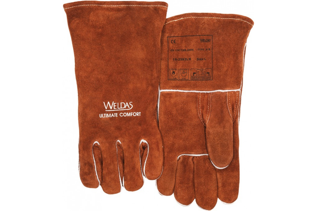 Schweißerhandschuhe Gr.L (9) braun Rindspaltleder 5 PA