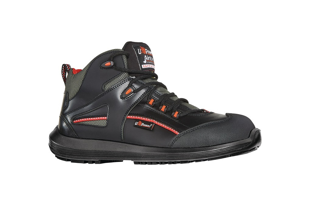 Sicherheitsstiefel Teak Gr.41 schwarz rot Leder S3 SRC ESD EN20345 Sicherheitsstiefel Teak Gr.41 schwarz rot Leder S3 SRC ESD EN20345
