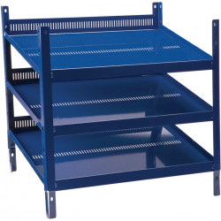 Regalelement LOGS 20 H520xB540xT390mm blau RAL 5022 m.Rasterstanzung 3 Fbd.LOGS Regalelement LOGS 20 H520xB540xT390mm blau RAL 5022 m.Rasterstanzung 3 Fbd.LOGS
