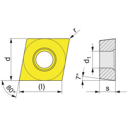 Wendeschneidplatte CCMT 09T304 F UNI Bearb.Schlicht PROMAT Wendeschneidplatte CCMT 09T304 F UNI Bearb.Schlicht PROMAT