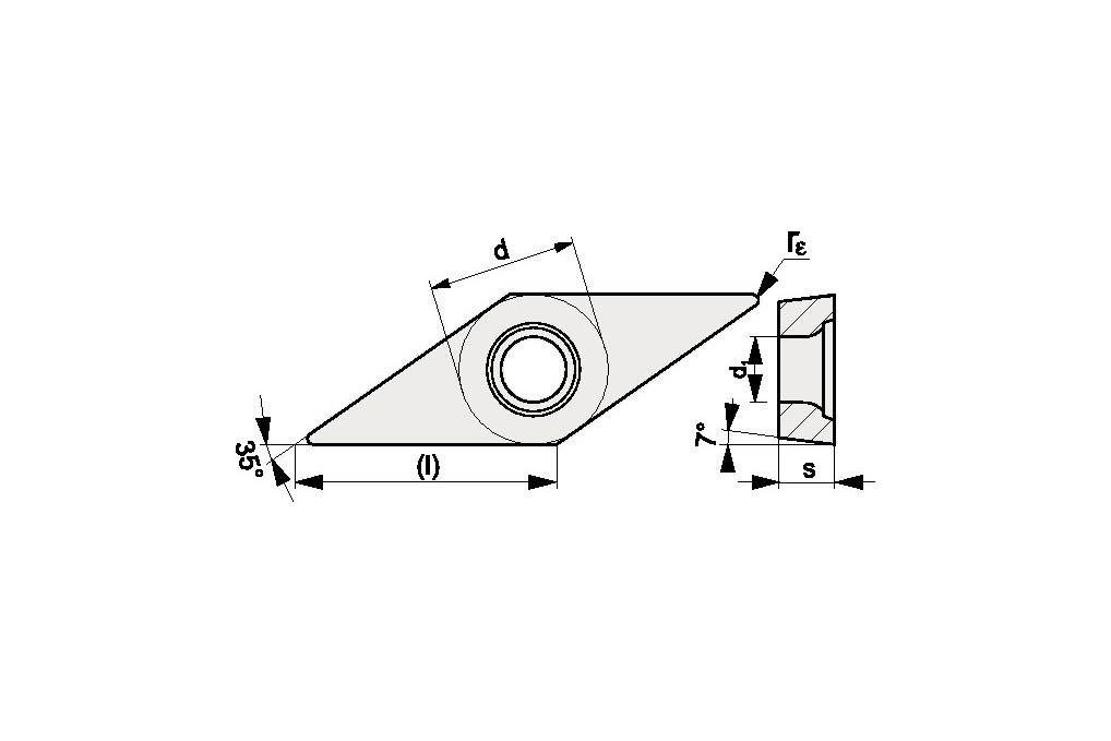 Wendeschneidplatte VCGT 160402 AL N20 Bearb.Alu.PROMAT Wendeschneidplatte VCGT 160402 AL N20 Bearb.Alu.PROMAT