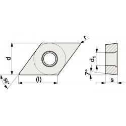 Wendeschneidplatte DCGT 11T308 AL N20 Bearb.Alu.PROMAT Wendeschneidplatte DCGT 11T308 AL N20 Bearb.Alu.PROMAT