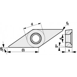 Wendeschneidplatte VBMT 160404 M UNI35 Bearb.mittel PROMAT Wendeschneidplatte VBMT 160404 M UNI35 Bearb.mittel PROMAT