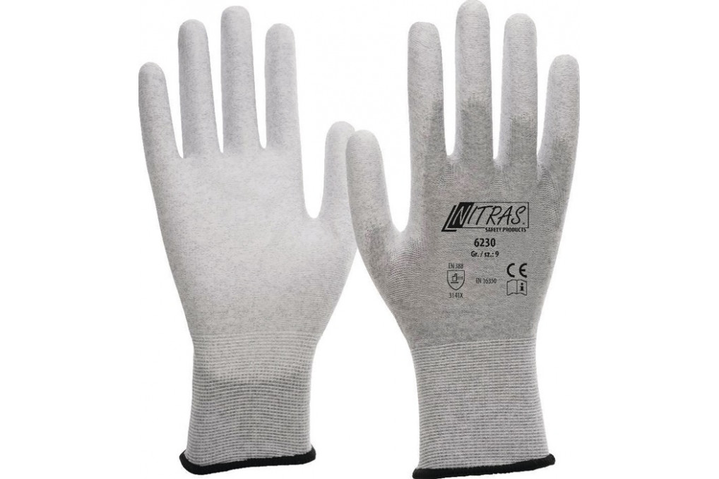 Handschuhe 6230 Gr.9 grau weiß EN 388,EN 16350 PSA II 12 NITRAS Handschuhe 6230 Gr.9 grau weiß EN 388,EN 16350 PSA II 12 NITRAS