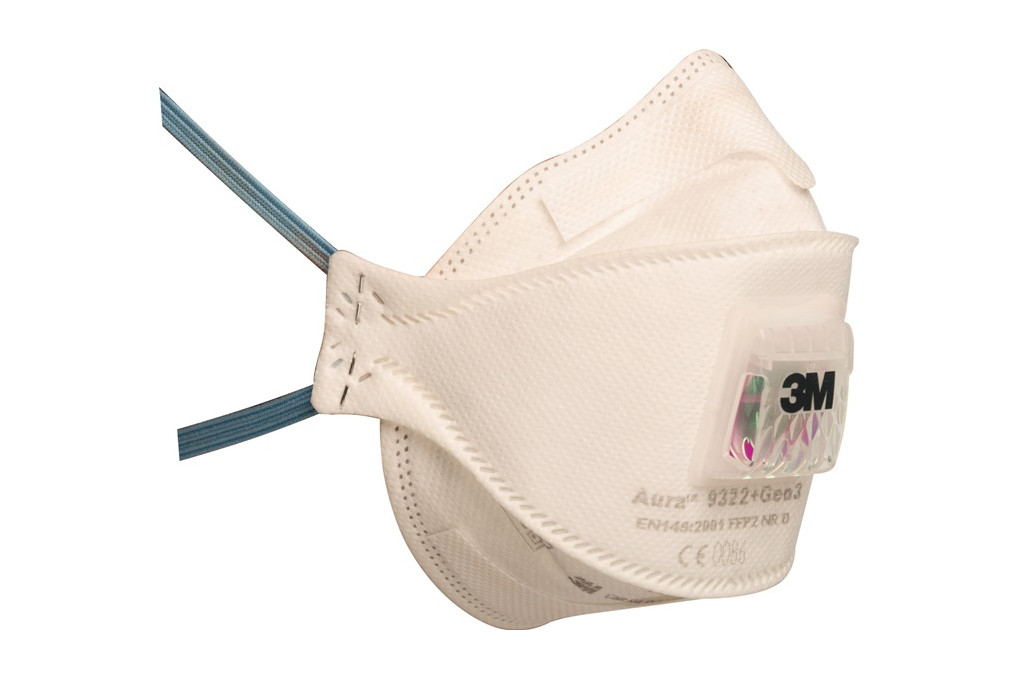 Atemschutzmaske Aura™ 9322 Gen3 FFP2 V NR D m.Ausatemventil,faltbar 3M
