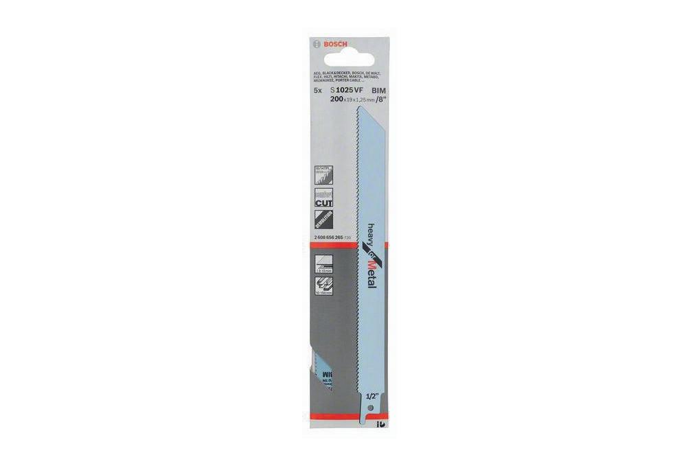 Säbelsägebl. S 1025 VF L.200mm B.19mm TPI 10 14 1,8 2,6mm varioverz. 5 St. Karte Säbelsägebl. S 1025 VF L.200mm B.19mm TPI 10 14 1,8 2,6mm varioverz. 5 St. Karte