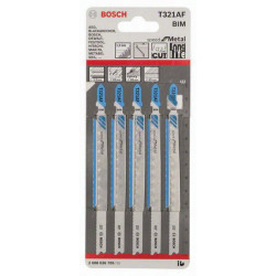 Stichsägeblatt T 321 AF Gesamt L.132mm Zahnt.1,2mm BIM 5 St. Karte BOSCH Stichsägeblatt T 321 AF Gesamt L.132mm Zahnt.1,2mm BIM 5 St. Karte BOSCH