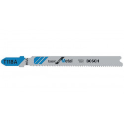 Stichsägeblatt T 118 A Gesamt L.92mm Zahnt.1,1 1,5mm HSS 100 St. Karte BOSCH Stichsägeblatt T 118 A Gesamt L.92mm Zahnt.1,1 1,5mm HSS 100 St. Karte BOSCH