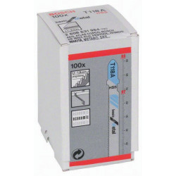 Stichsägeblatt T 118 A Gesamt L.92mm Zahnt.1,1 1,5mm HSS 100 St. Karte BOSCH Stichsägeblatt T 118 A Gesamt L.92mm Zahnt.1,1 1,5mm HSS 100 St. Karte BOSCH