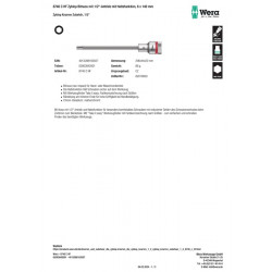 Steckschlüsseleinsatz 8740 C HF 1 2 Zoll SW 6mm L.140mm WERA Steckschlüsseleinsatz 8740 C HF 1 2 Zoll SW 6mm L.140mm WERA