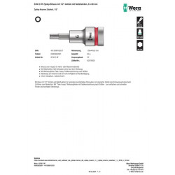 Steckschlüsseleinsatz 8740 C HF 1 2 Zoll SW 6mm L.60mm WERA Steckschlüsseleinsatz 8740 C HF 1 2 Zoll SW 6mm L.60mm WERA