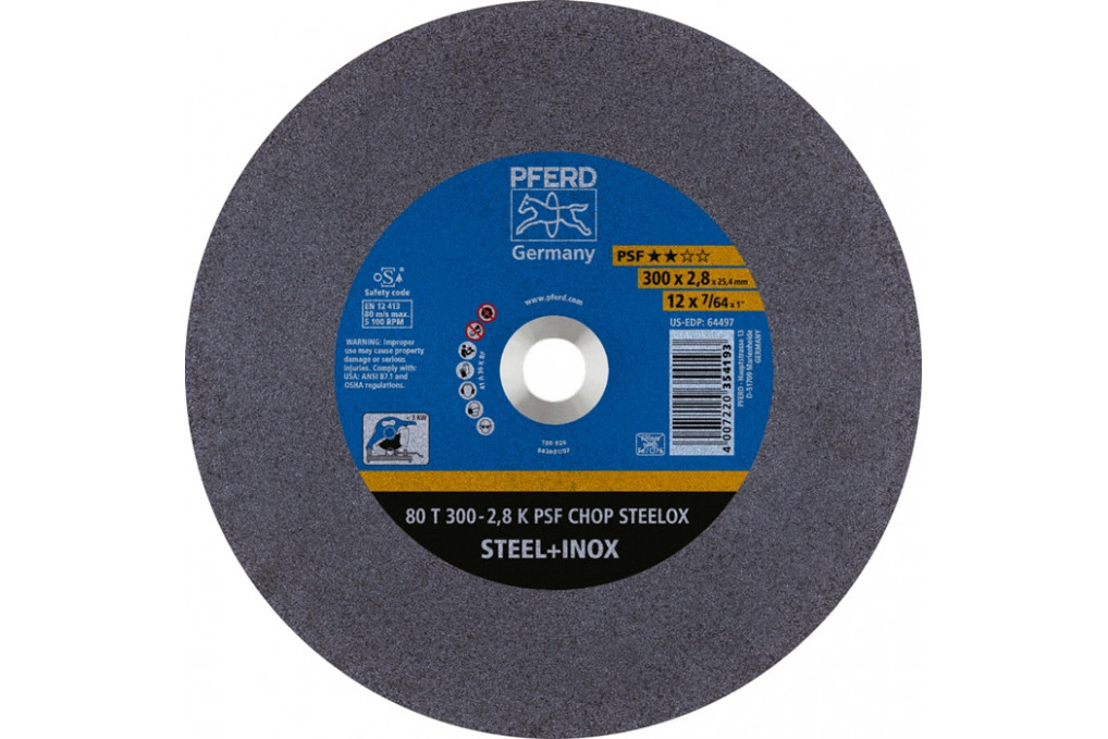 Trennscheibe PSF CHOP STEELOX D300x2,8mm ger.Stahl INOX Bohr.25,4mm PFERD Trennscheibe PSF CHOP STEELOX D300x2,8mm ger.Stahl INOX Bohr.25,4mm PFERD