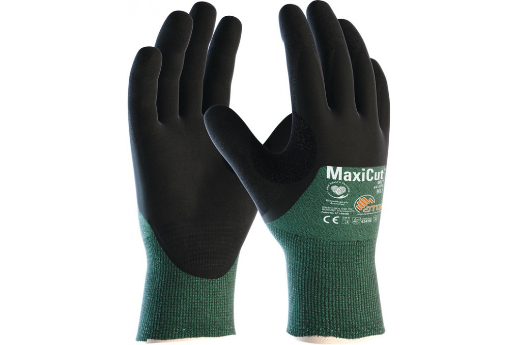 Schnittschutzhandschuhe MaxiCut®Oil™ 44 305 Gr.10 grün schwarz EN 388 PSA II Schnittschutzhandschuhe MaxiCut®Oil™ 44 305 Gr.10 grün schwarz EN 388 PSA II
