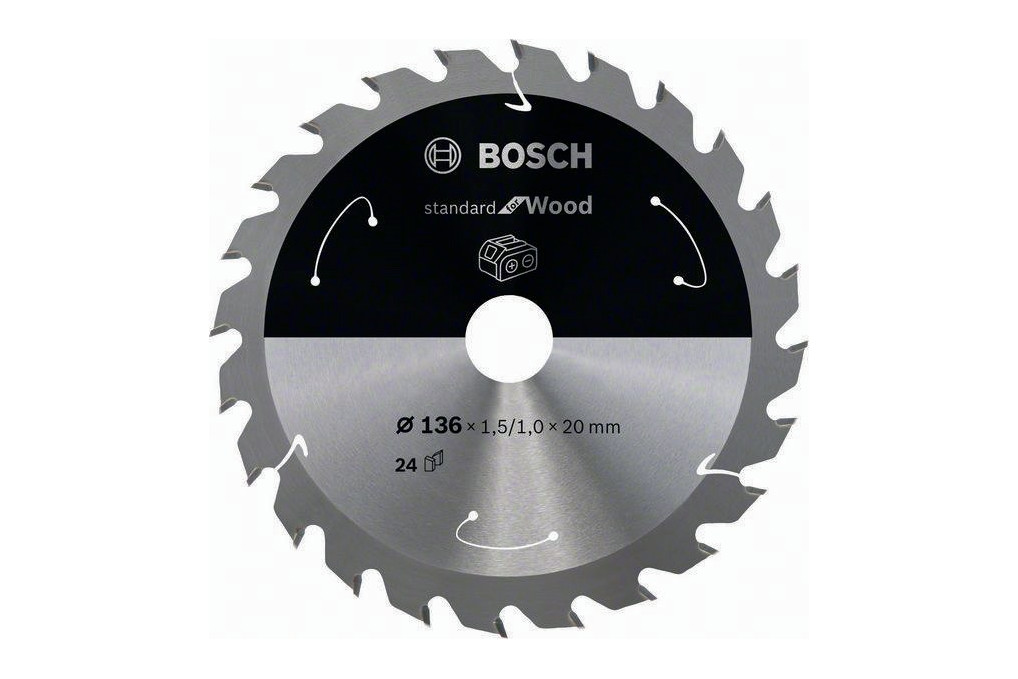 Kreissägeblatt AD 136mm Z.24 WZ Bohr.20mm Schnitt B.1,5mm HM BOSCH