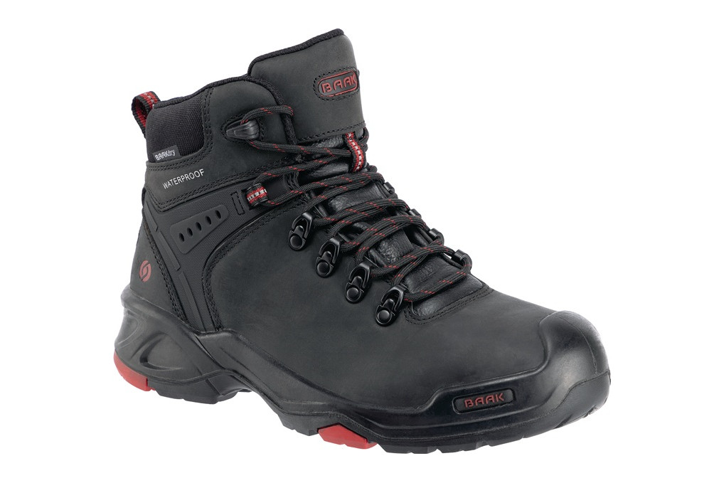 Sicherheitsstiefel Bailey Gr.41 schwarz rot Leder S3 SRC HRO WR EN20345 BAAK Sicherheitsstiefel Bailey Gr.41 schwarz rot Leder S3 SRC HRO WR EN20345 BAAK