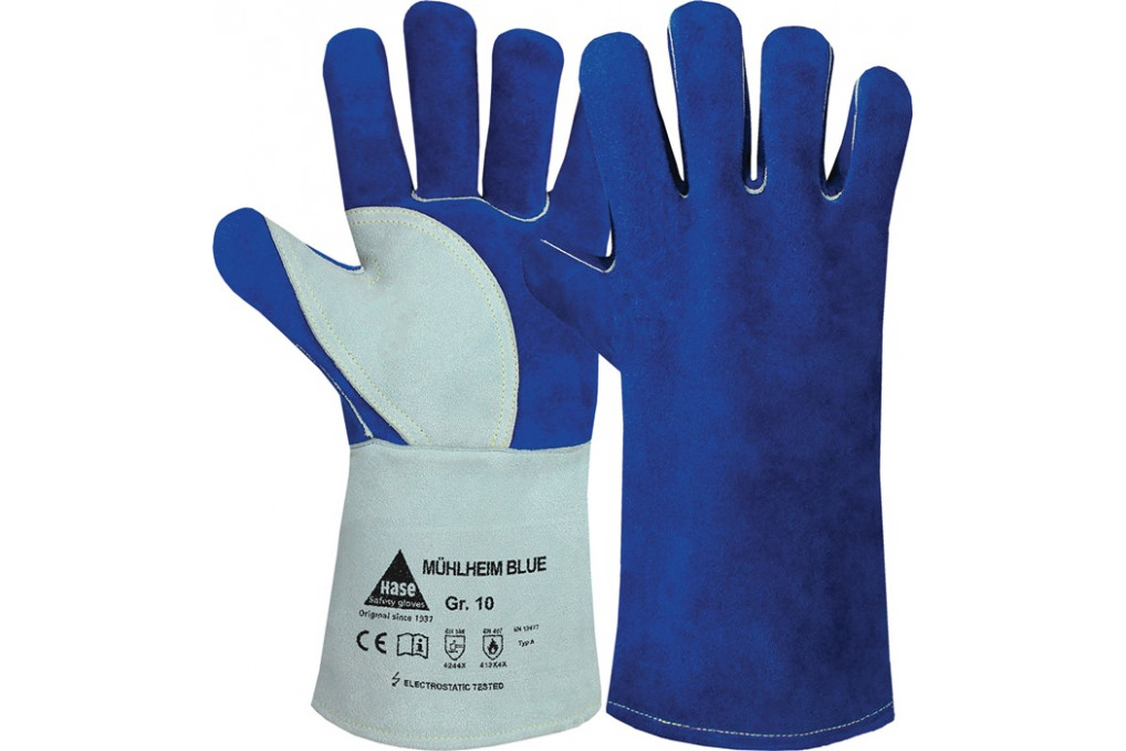 Schweißerhandschuhe Mühlheim Blue Gr.8 blau grau Rindspaltleder Schweißerhandschuhe Mühlheim Blue Gr.8 blau grau Rindspaltleder